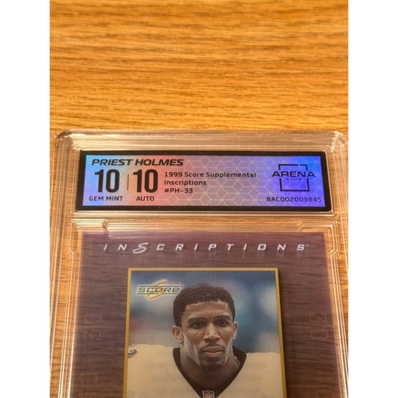 Priest Holmes 1999 Score Inscriptions Auto Card PH-33 Arena Club 10 Gem Mint - Picture 3 of 5